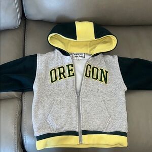 Kids Oregon Hoodie - Gray, Green, and Yellow
